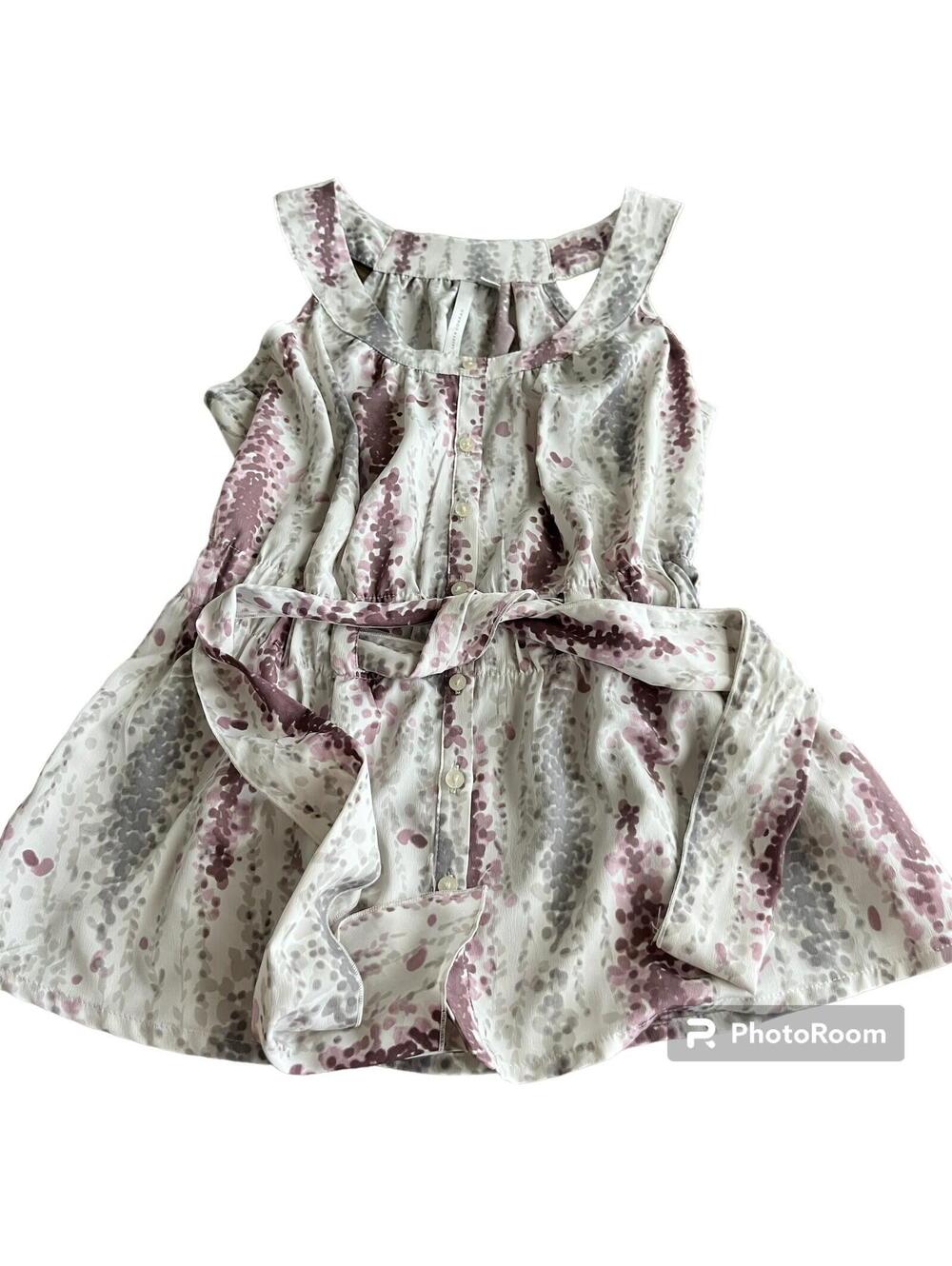 Lauren Conrad Sleeveless Blouse Tie Size M Button Down Front